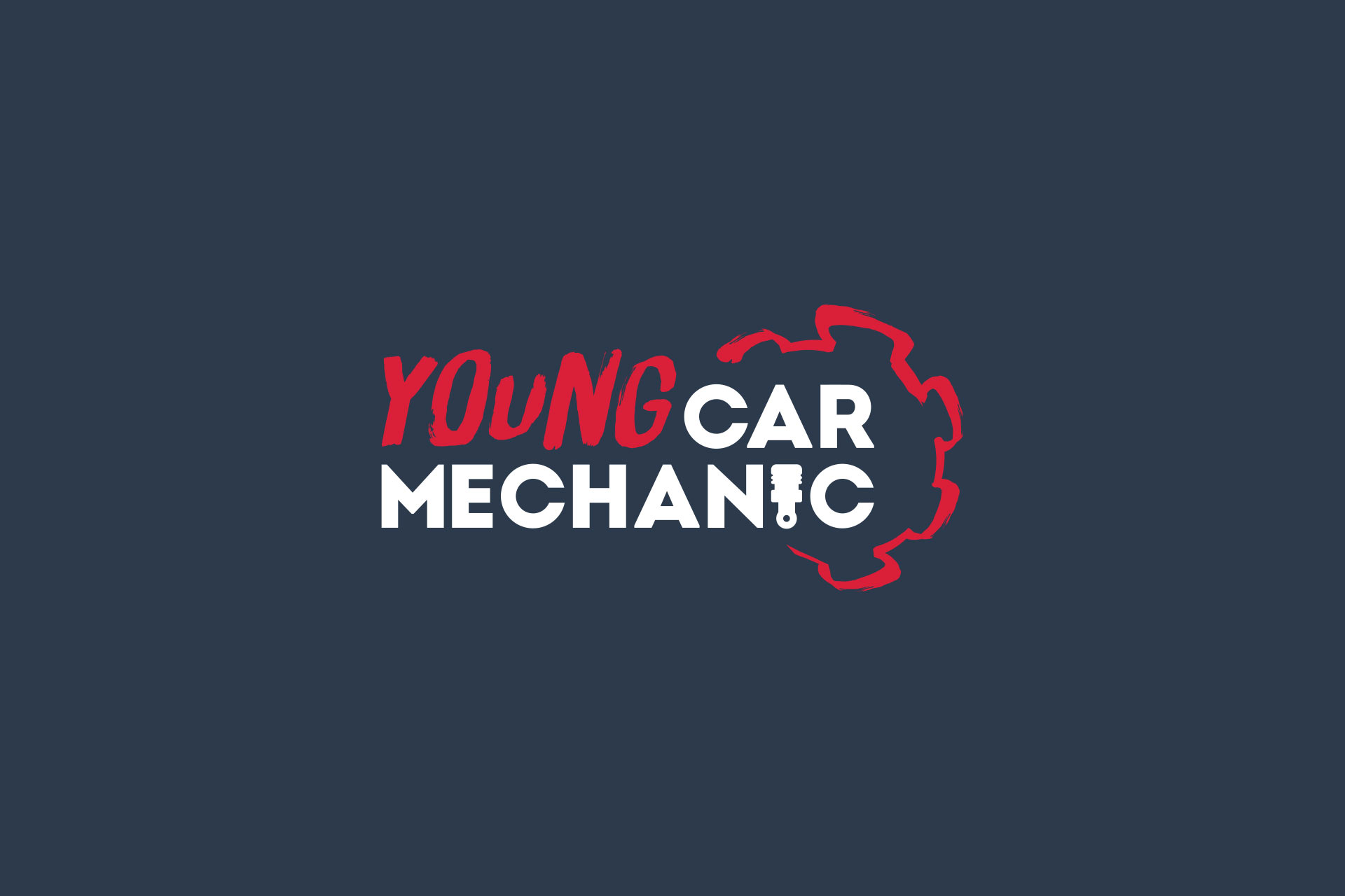 young car mechanic logotype